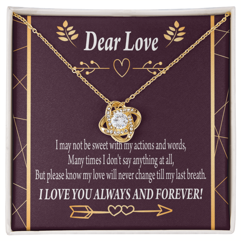 To My Girlfriend Apology to Wife Girlfriend My Love Infinity Knot Necklace Message Card-Express Your Love Gifts