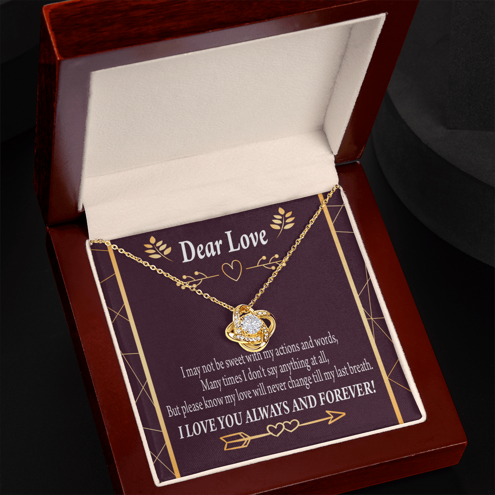 To My Girlfriend Apology to Wife Girlfriend My Love Infinity Knot Necklace Message Card-Express Your Love Gifts