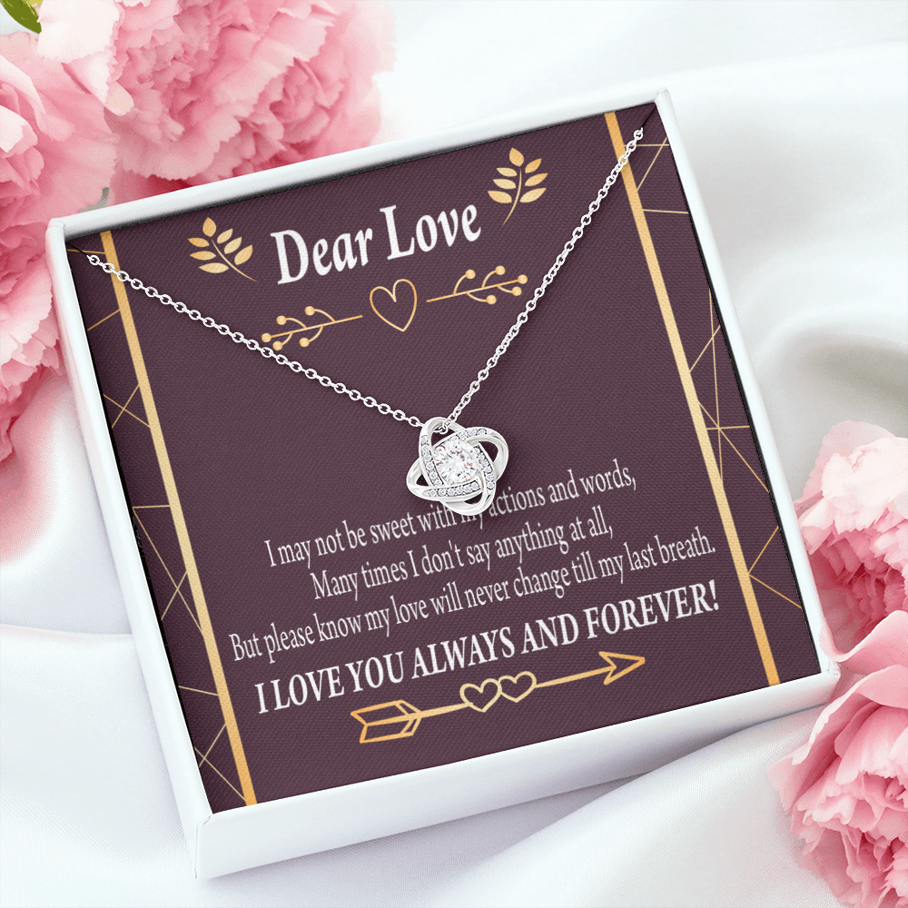 To My Girlfriend Apology to Wife Girlfriend My Love Infinity Knot Necklace Message Card-Express Your Love Gifts