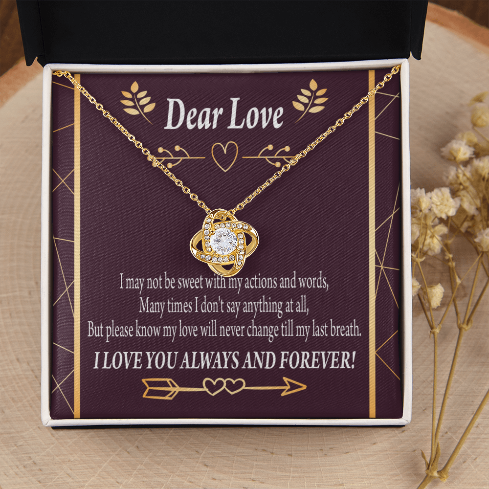 To My Girlfriend Apology to Wife Girlfriend My Love Infinity Knot Necklace Message Card-Express Your Love Gifts