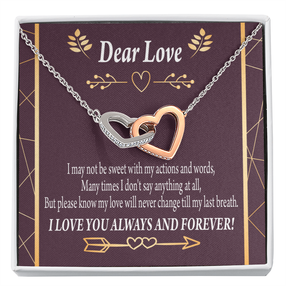 To My Girlfriend Apology to Wife Girlfriend My Love Inseparable Necklace-Express Your Love Gifts