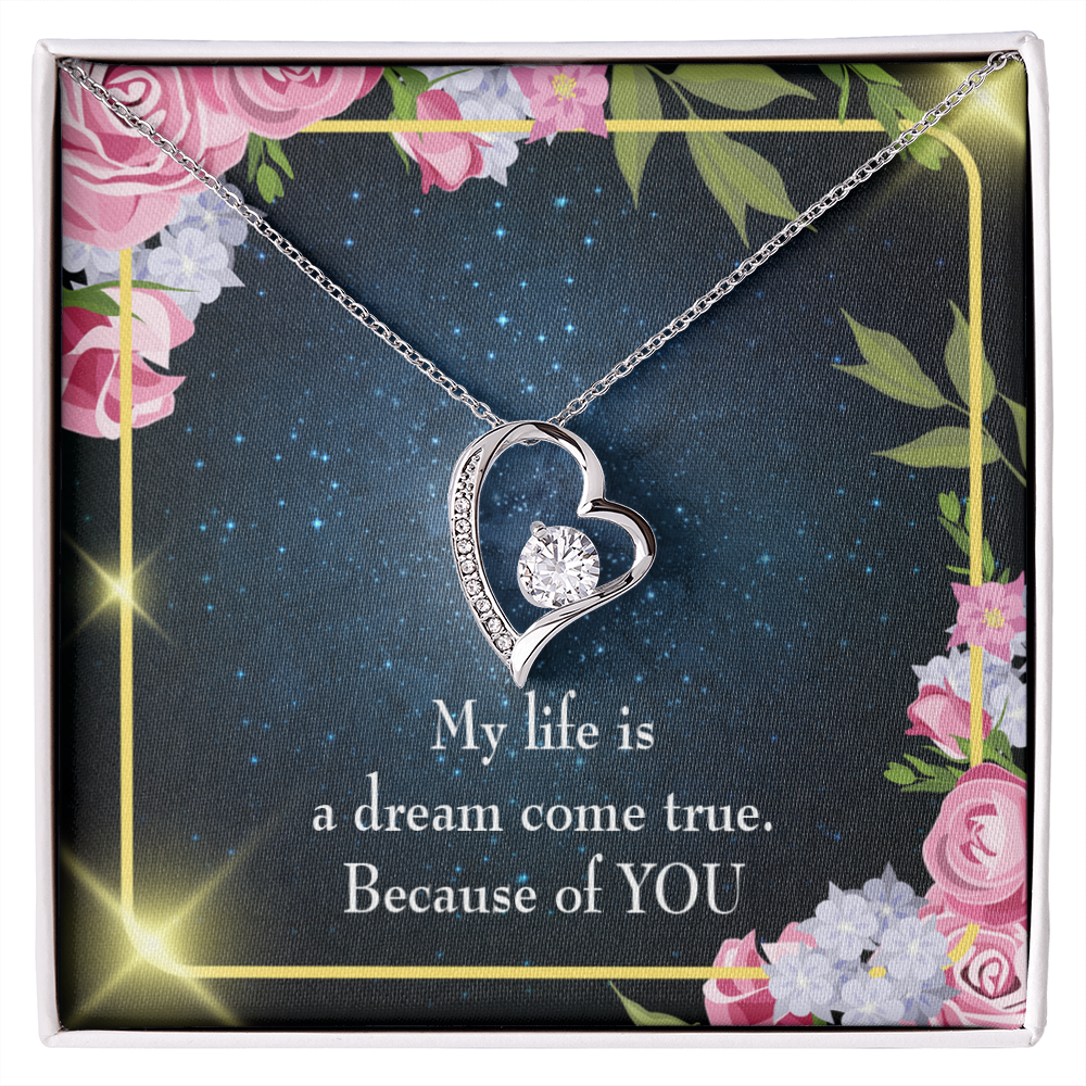 To My Girlfriend Because of YOU Forever Necklace w Message Card-Express Your Love Gifts