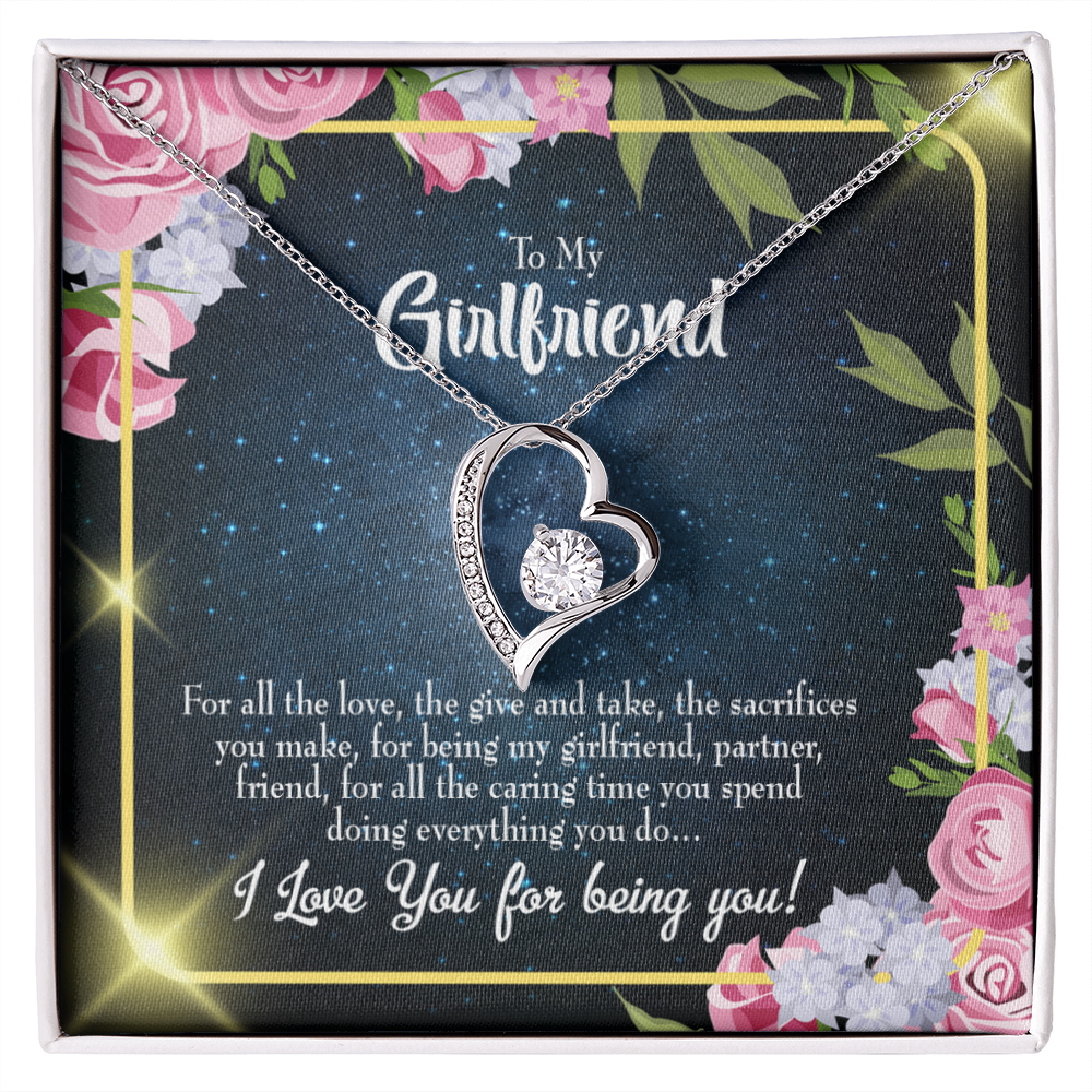 To My Girlfriend Being You Forever Necklace w Message Card-Express Your Love Gifts