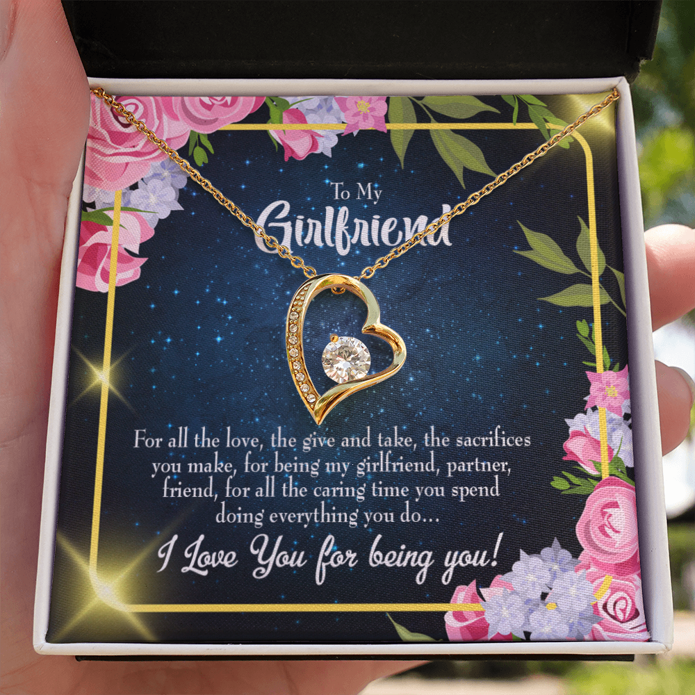 To My Girlfriend Being You Forever Necklace w Message Card-Express Your Love Gifts