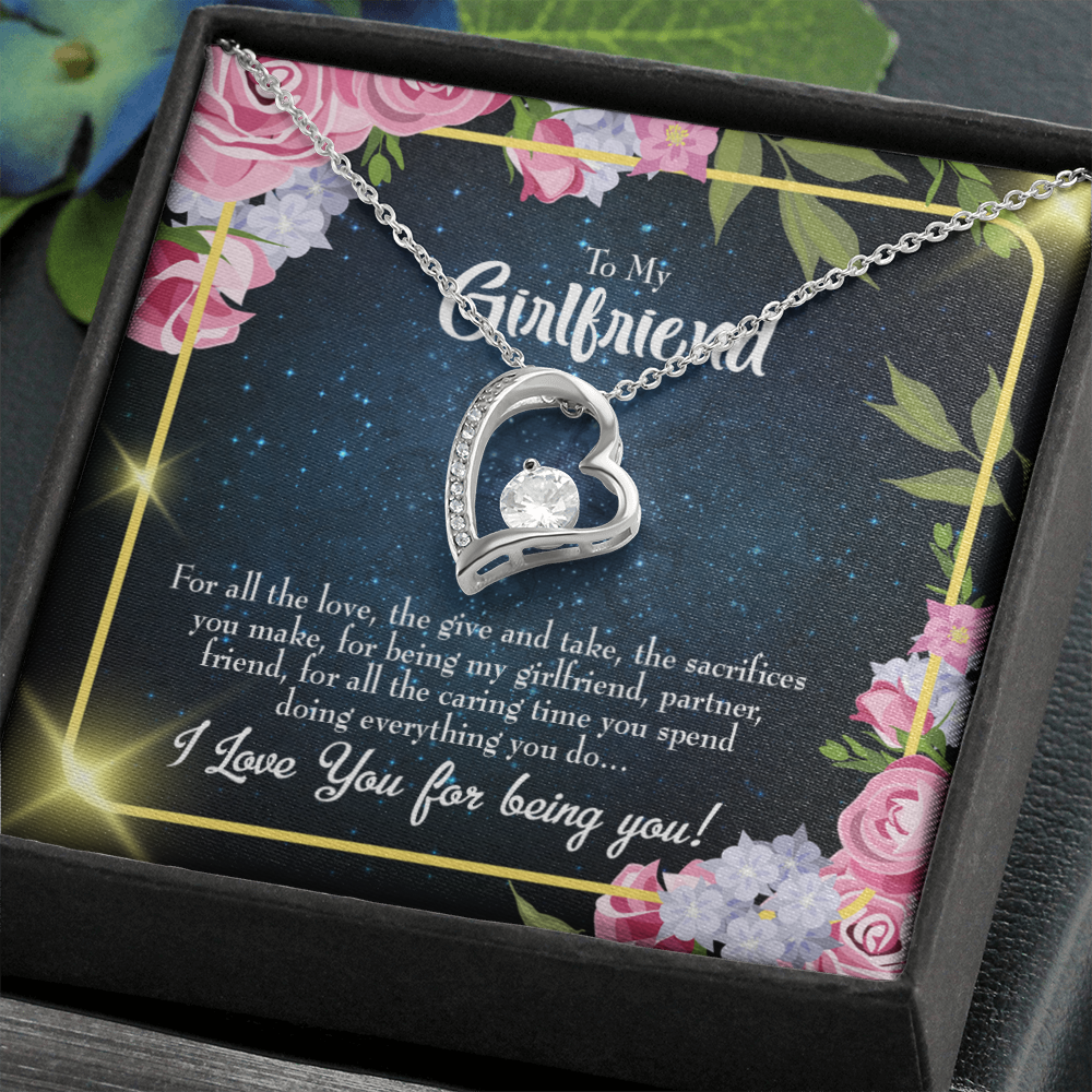 To My Girlfriend Being You Forever Necklace w Message Card-Express Your Love Gifts