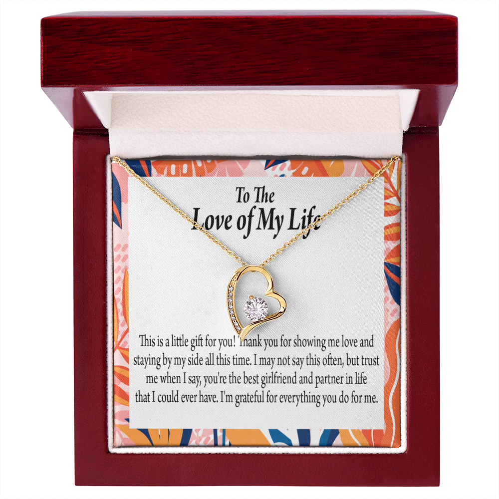 To My Girlfriend Best Girl Forever Necklace w Message Card-Express Your Love Gifts