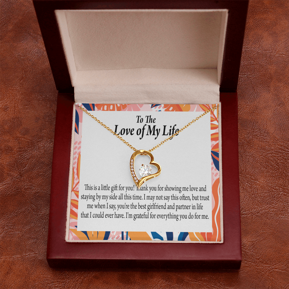 To My Girlfriend Best Girl Forever Necklace w Message Card-Express Your Love Gifts