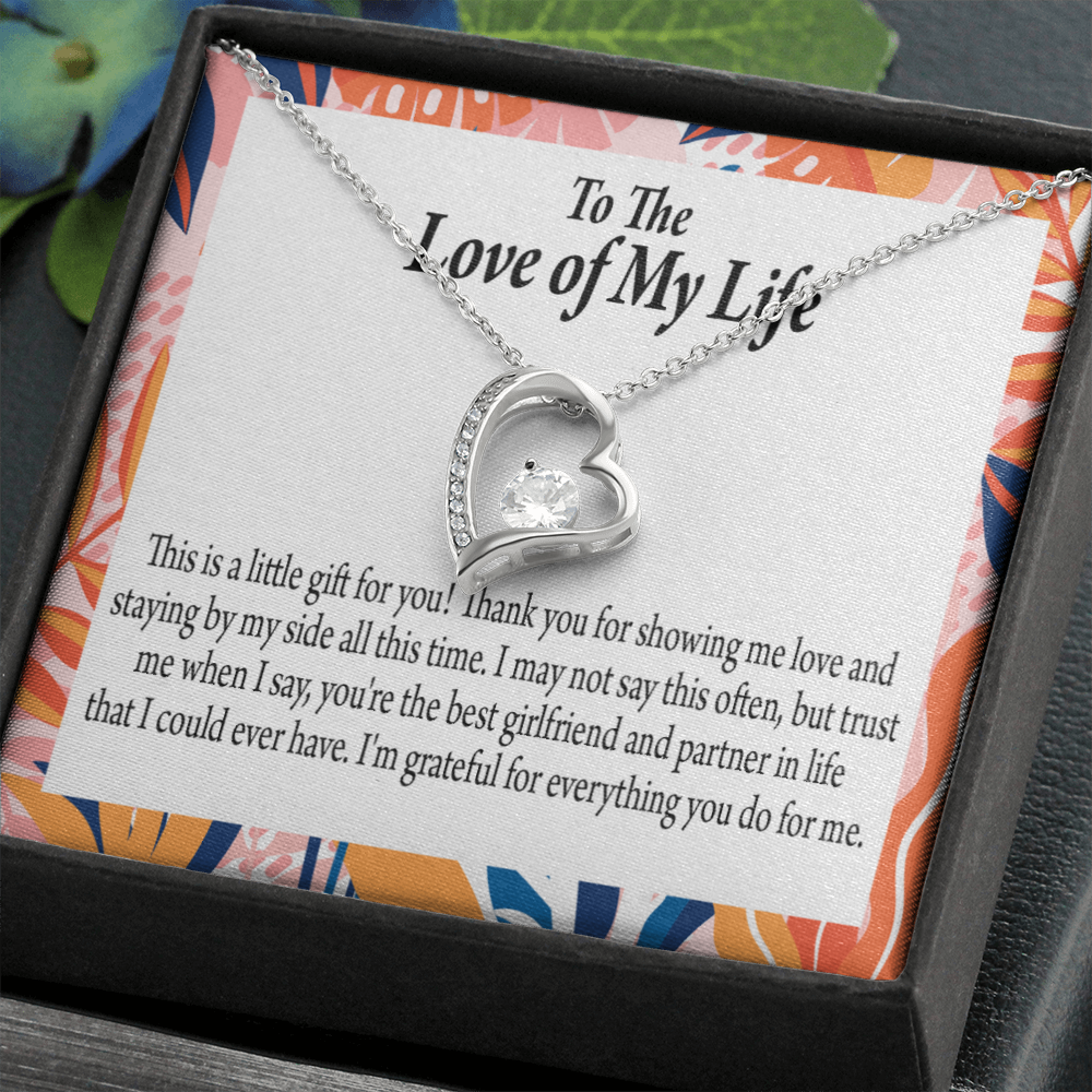 To My Girlfriend Best Girl Forever Necklace w Message Card-Express Your Love Gifts