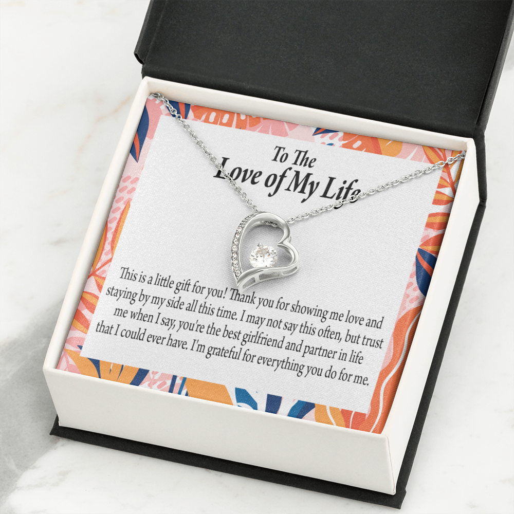 To My Girlfriend Best Girl Forever Necklace w Message Card-Express Your Love Gifts