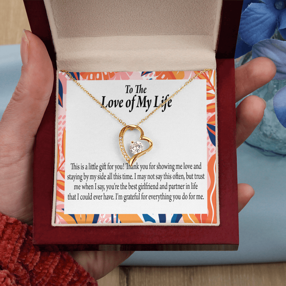 To My Girlfriend Best Girl Forever Necklace w Message Card-Express Your Love Gifts