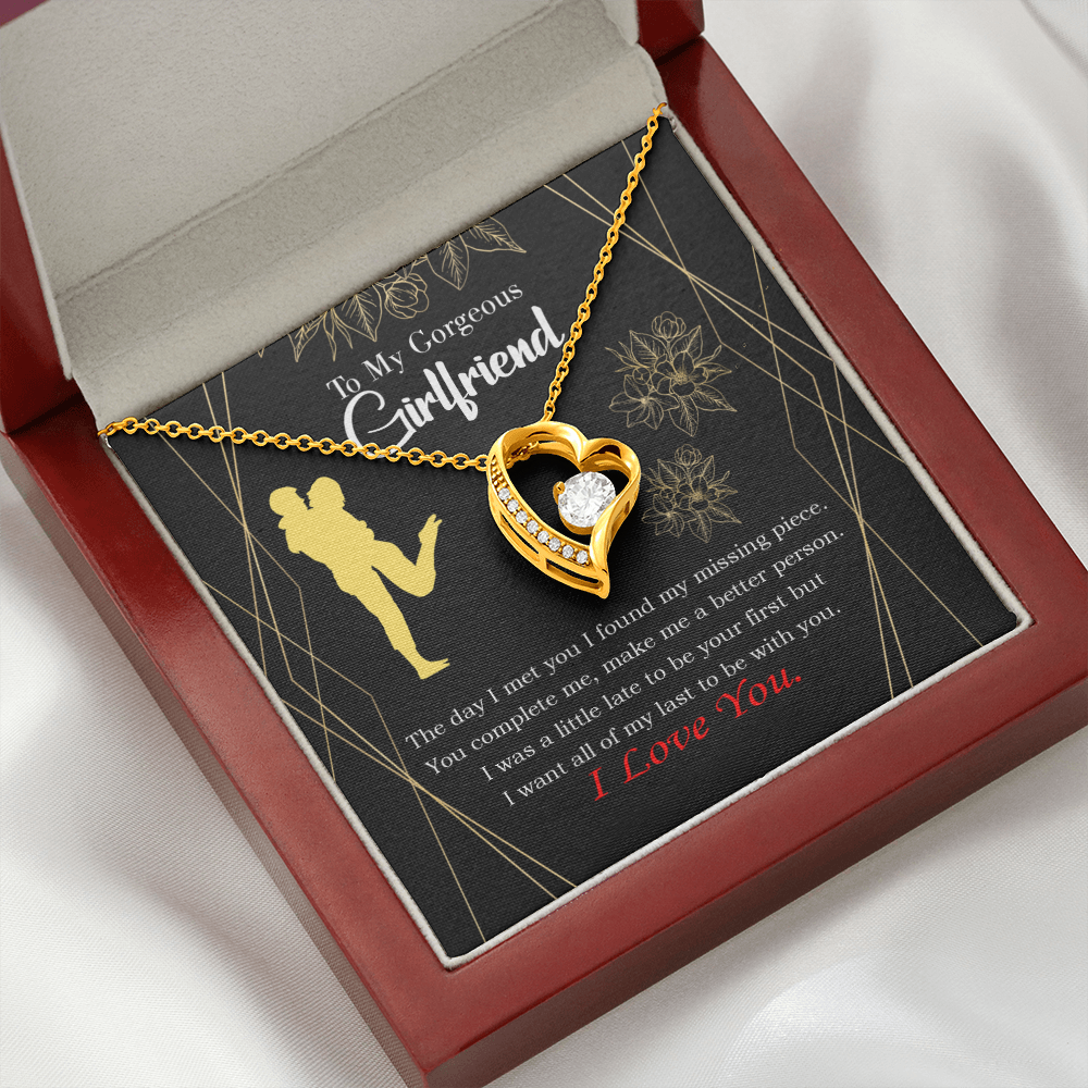 To My Girlfriend Better Person Forever Necklace w Message Card-Express Your Love Gifts