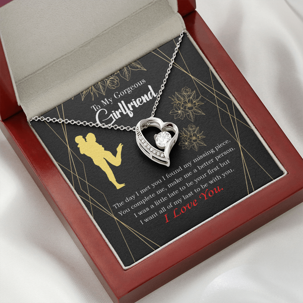 To My Girlfriend Better Person Forever Necklace w Message Card-Express Your Love Gifts