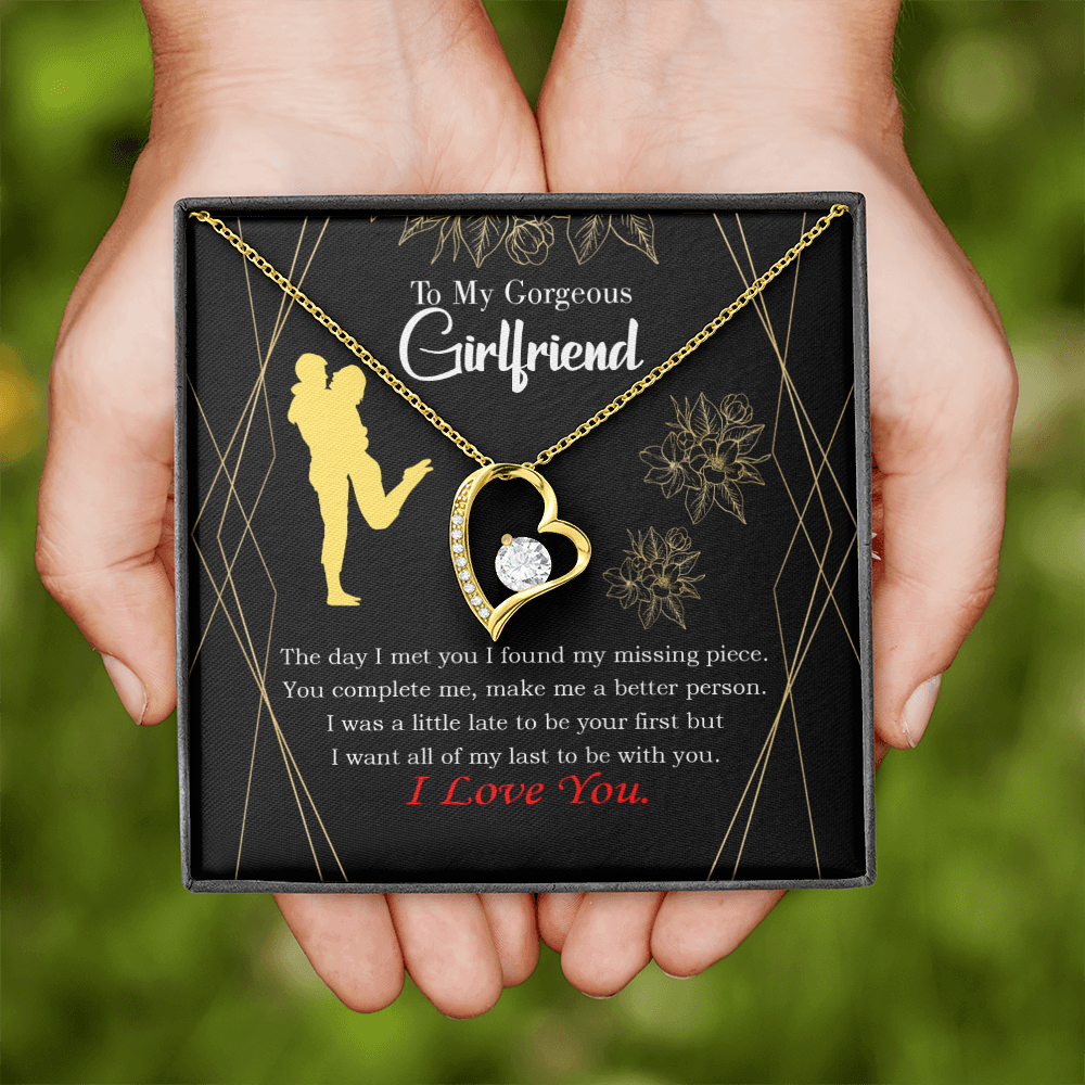 To My Girlfriend Better Person Forever Necklace w Message Card-Express Your Love Gifts