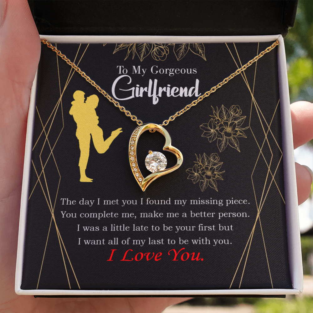 To My Girlfriend Better Person Forever Necklace w Message Card-Express Your Love Gifts