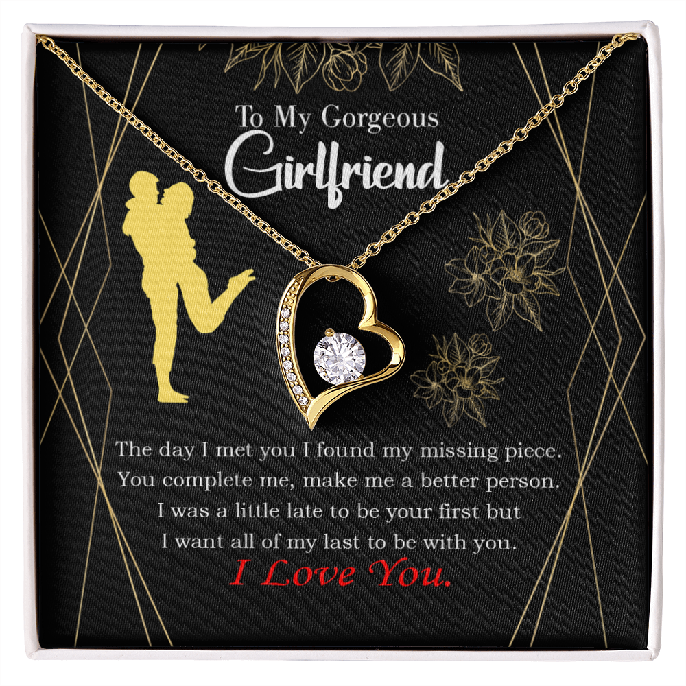 To My Girlfriend Better Person Forever Necklace w Message Card-Express Your Love Gifts