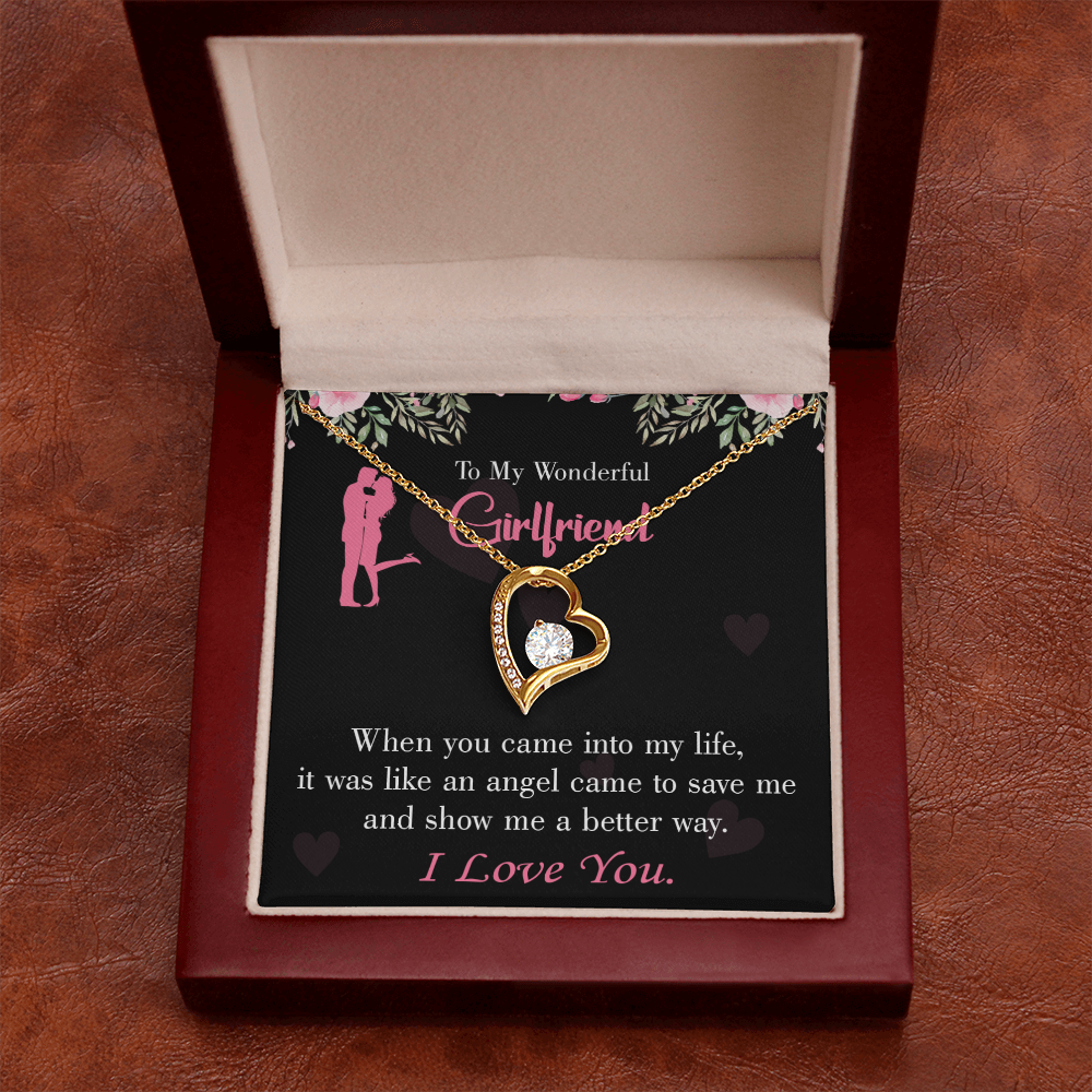 To My Girlfriend Better Way Forever Necklace w Message Card-Express Your Love Gifts