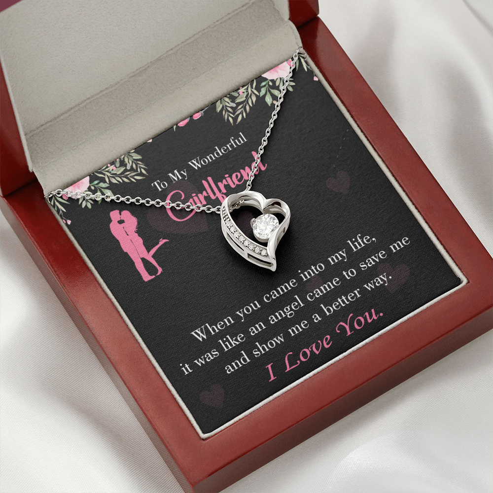 To My Girlfriend Better Way Forever Necklace w Message Card-Express Your Love Gifts