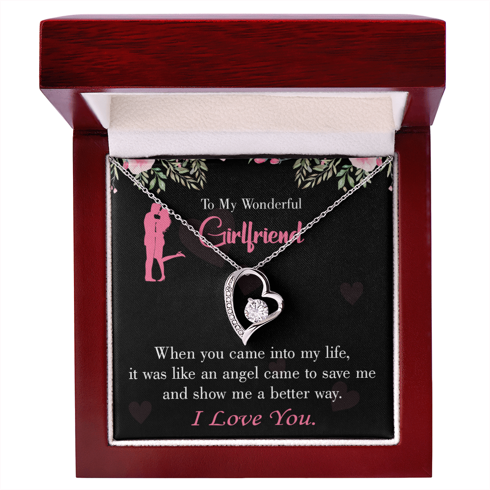 To My Girlfriend Better Way Forever Necklace w Message Card-Express Your Love Gifts