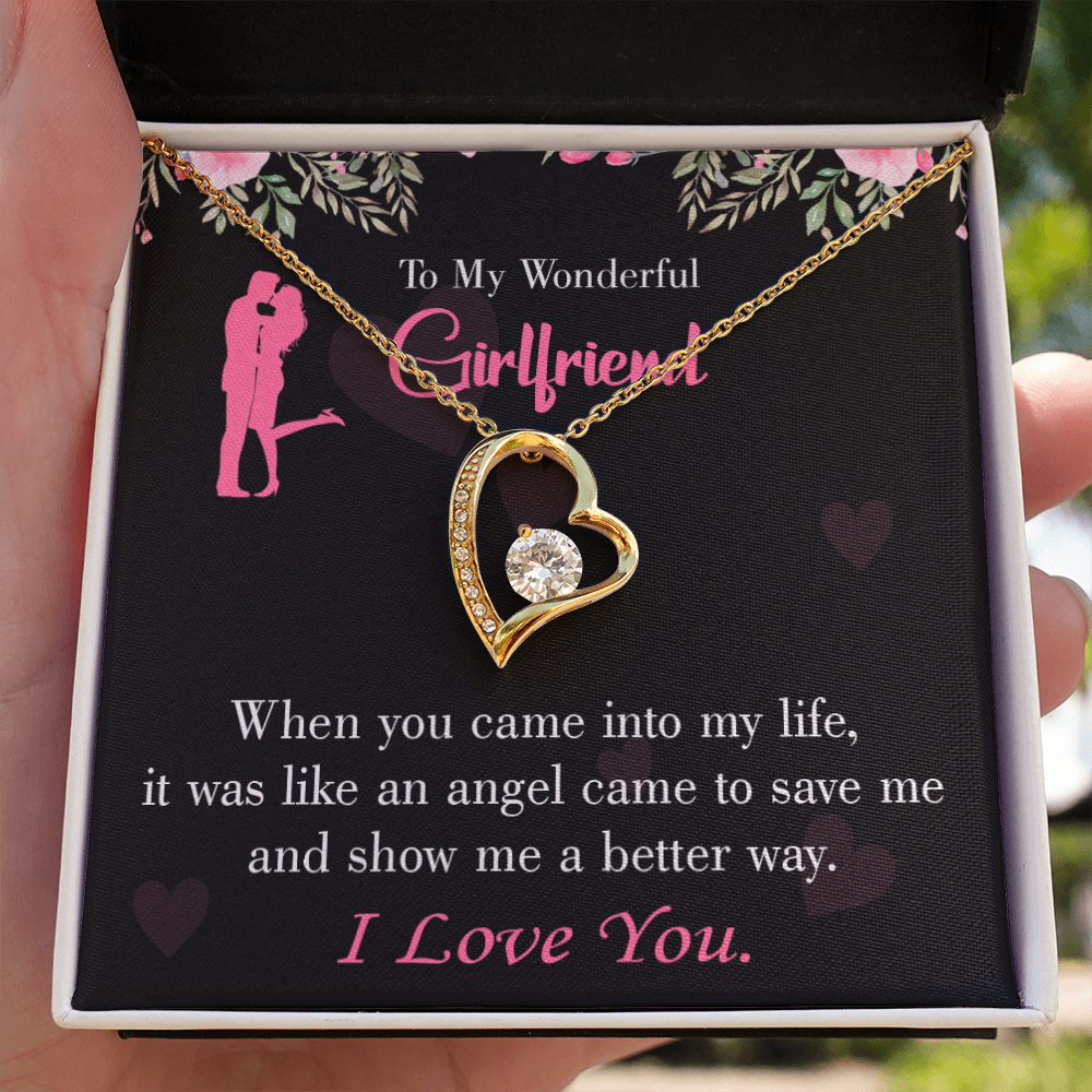 To My Girlfriend Better Way Forever Necklace w Message Card-Express Your Love Gifts