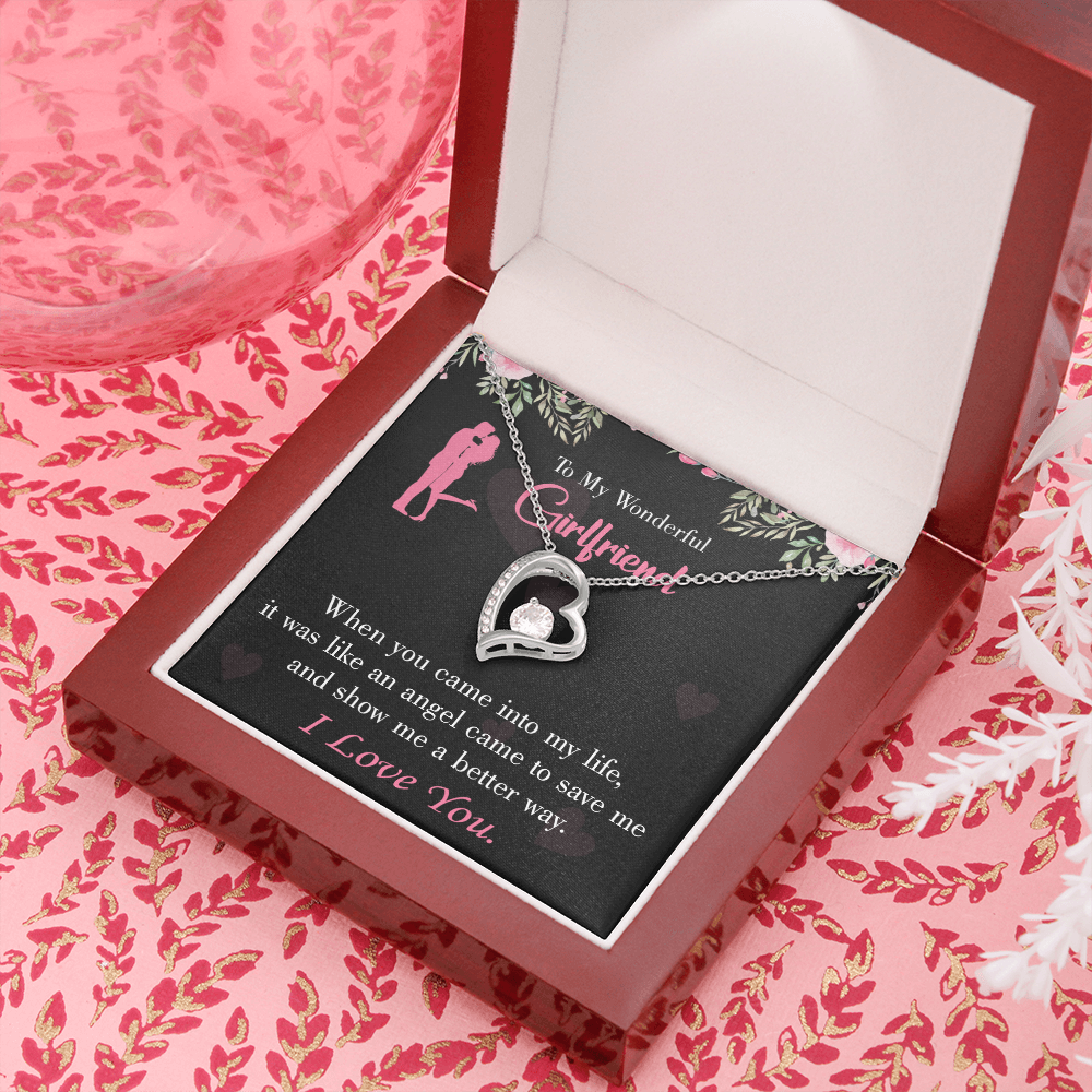 To My Girlfriend Better Way Forever Necklace w Message Card-Express Your Love Gifts