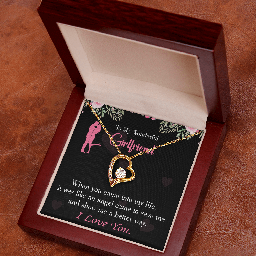 To My Girlfriend Better Way Forever Necklace w Message Card-Express Your Love Gifts