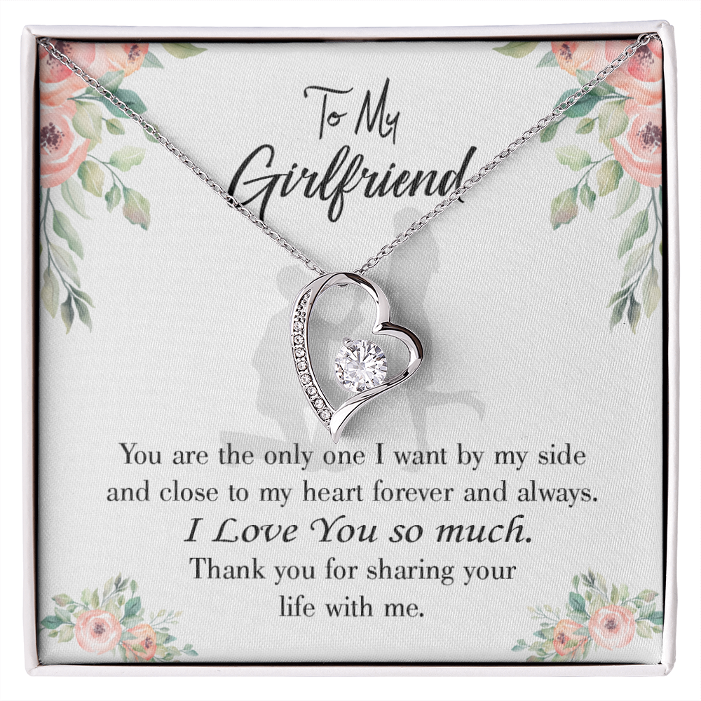 To My Girlfriend By My Side Forever Necklace w Message Card-Express Your Love Gifts