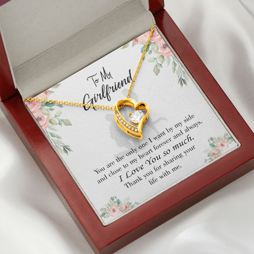 To My Girlfriend By My Side Forever Necklace w Message Card-Express Your Love Gifts