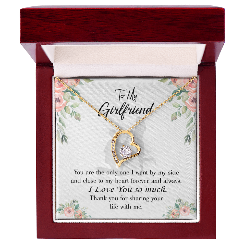 To My Girlfriend By My Side Forever Necklace w Message Card-Express Your Love Gifts