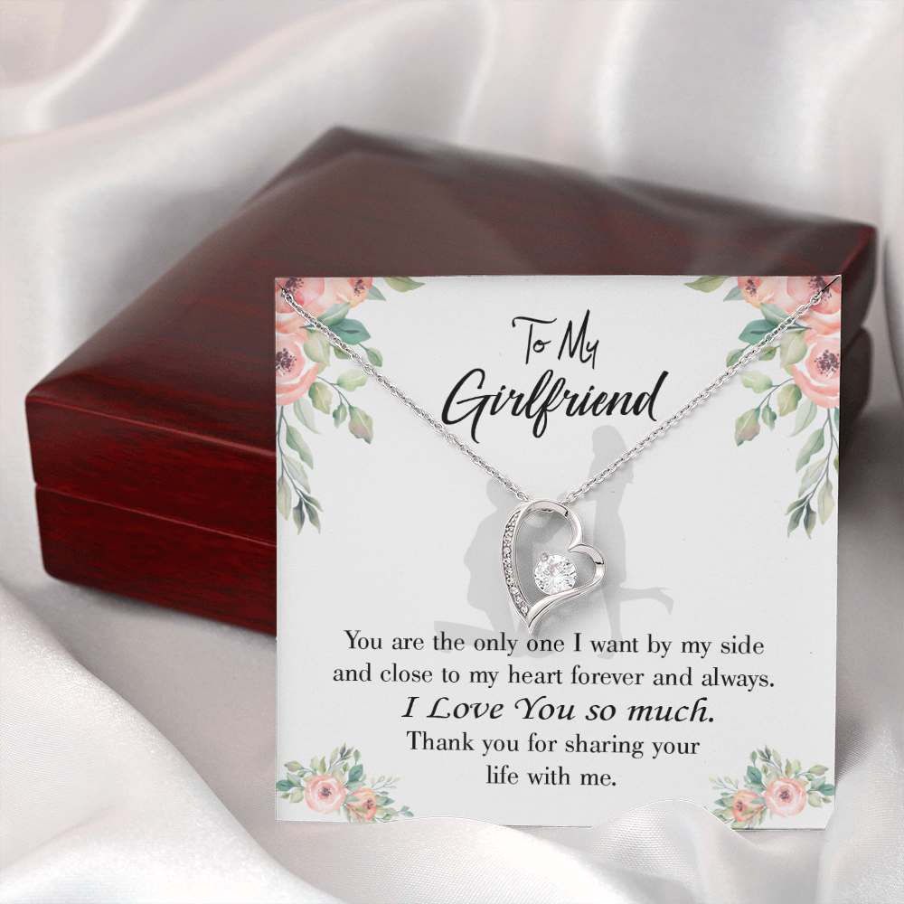 To My Girlfriend By My Side Forever Necklace w Message Card-Express Your Love Gifts