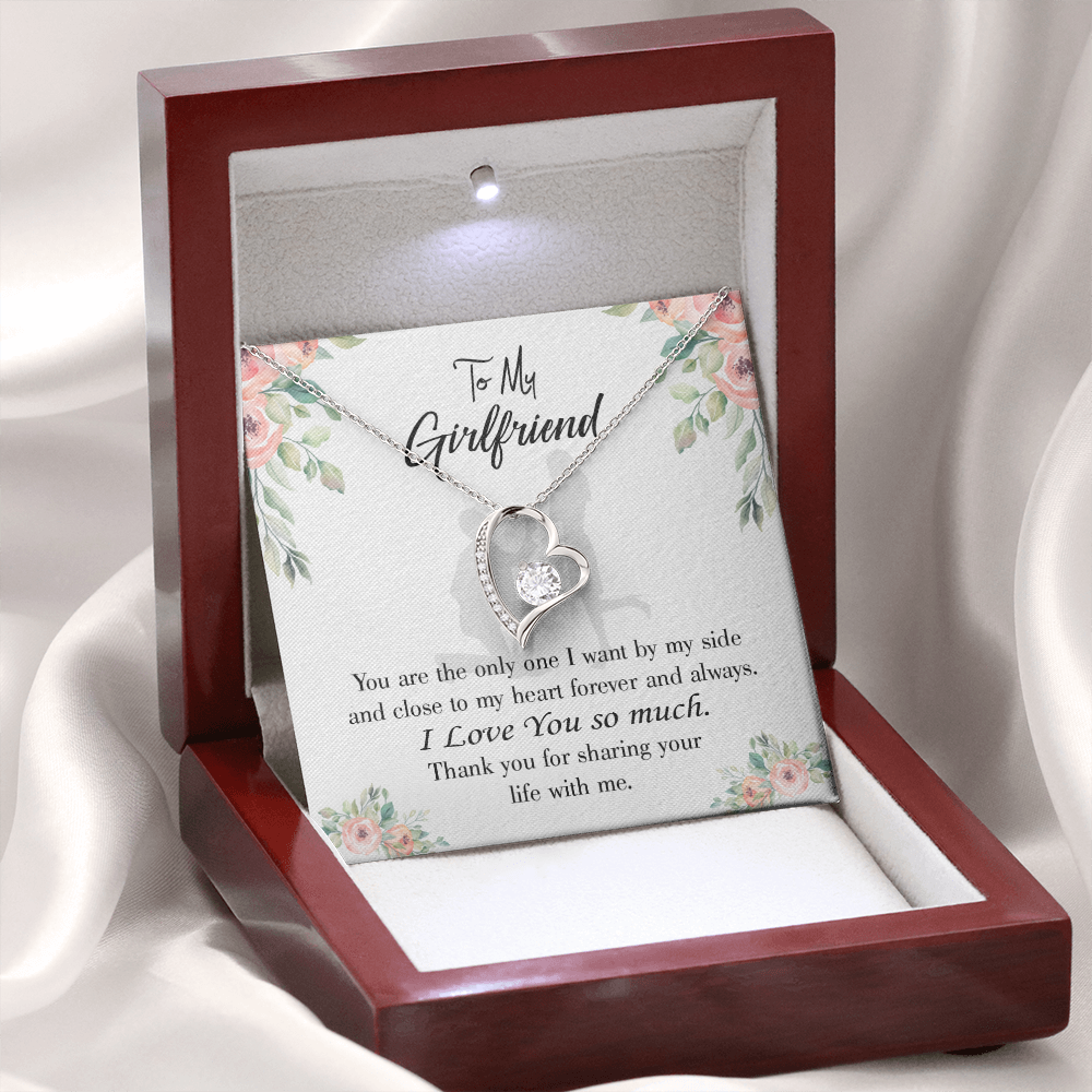 To My Girlfriend By My Side Forever Necklace w Message Card-Express Your Love Gifts