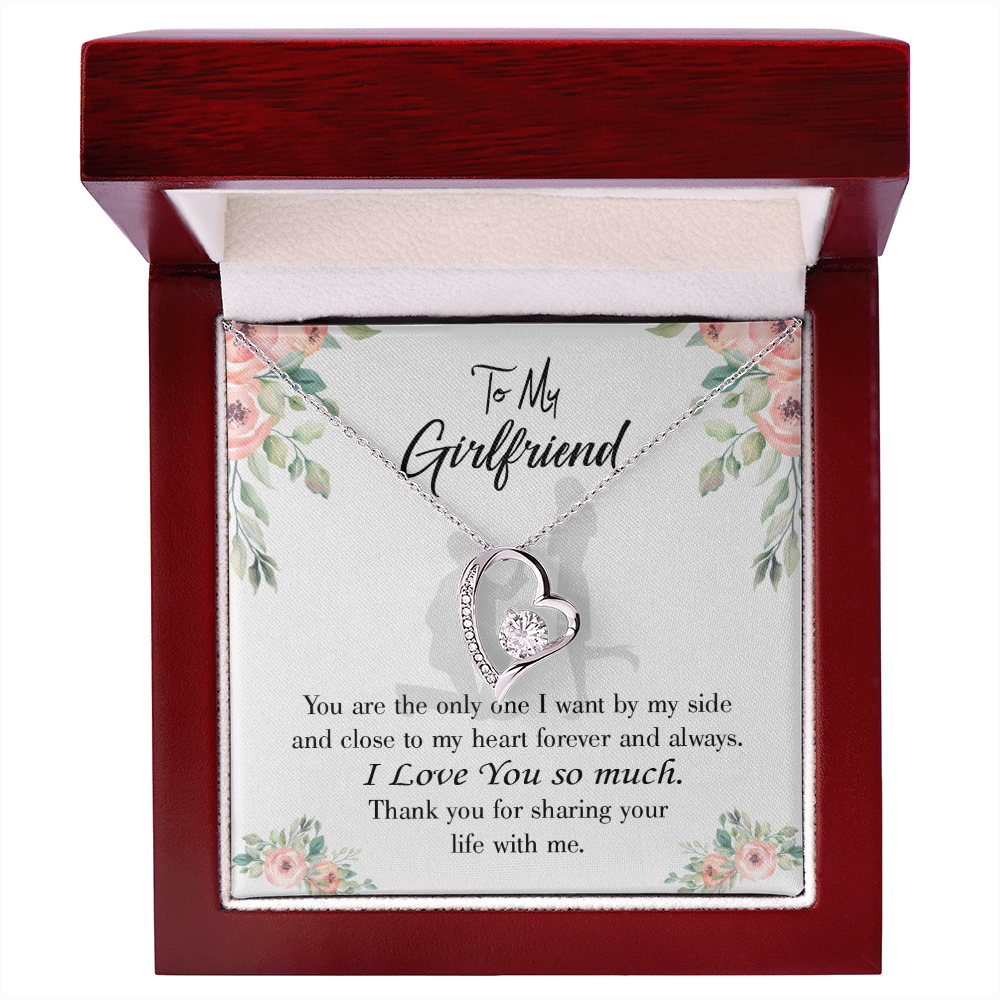 To My Girlfriend By My Side Forever Necklace w Message Card-Express Your Love Gifts