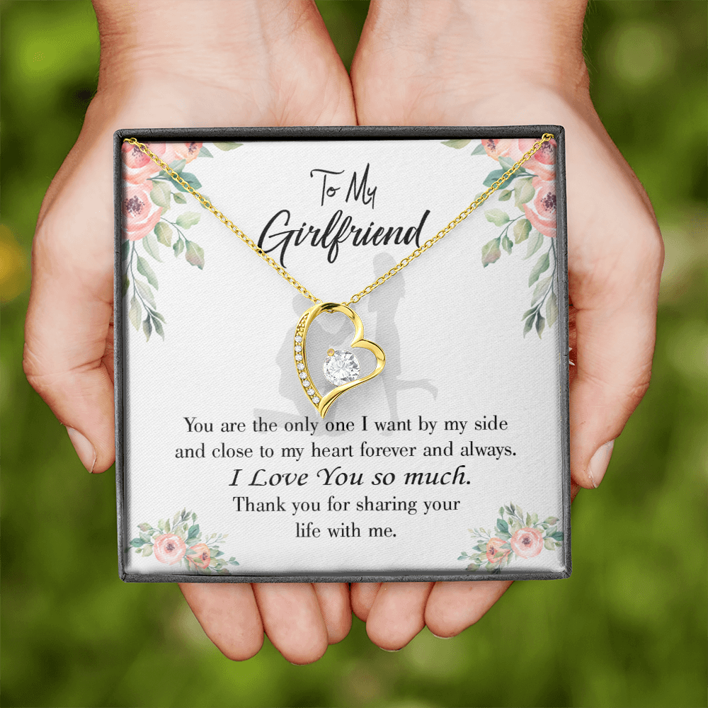 To My Girlfriend By My Side Forever Necklace w Message Card-Express Your Love Gifts