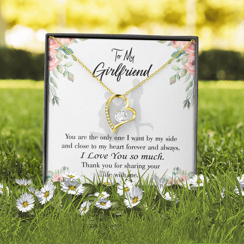 To My Girlfriend By My Side Forever Necklace w Message Card-Express Your Love Gifts