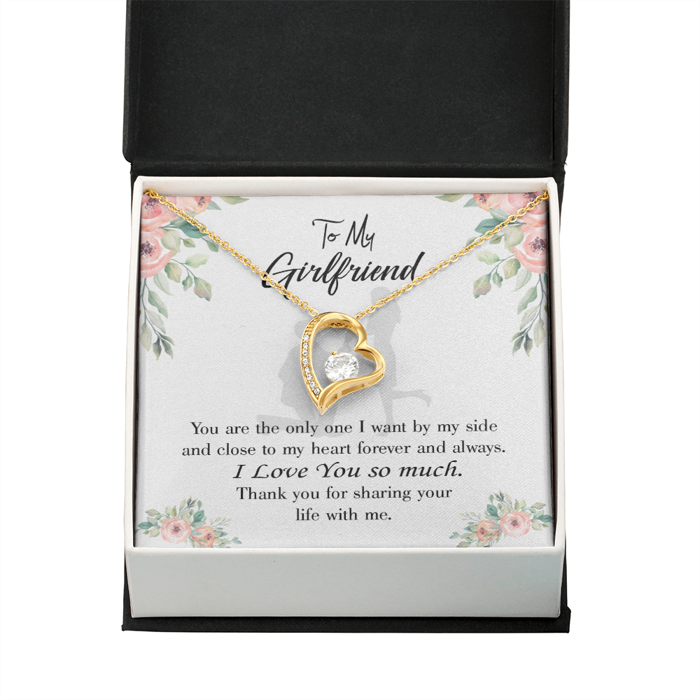 To My Girlfriend By My Side Forever Necklace w Message Card-Express Your Love Gifts