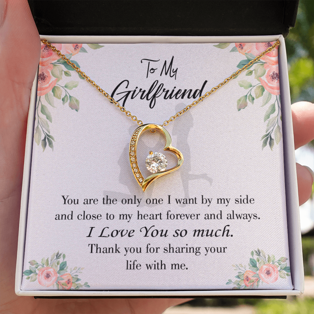 To My Girlfriend By My Side Forever Necklace w Message Card-Express Your Love Gifts