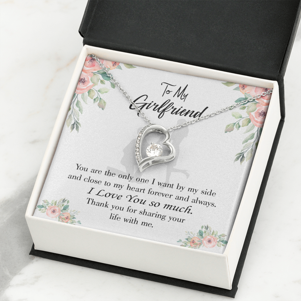 To My Girlfriend By My Side Forever Necklace w Message Card-Express Your Love Gifts