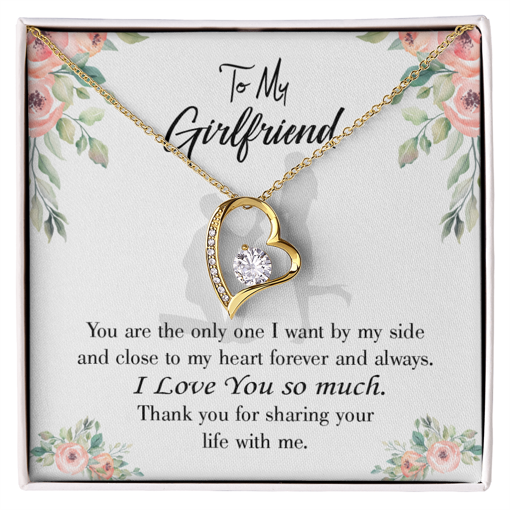 To My Girlfriend By My Side Forever Necklace w Message Card-Express Your Love Gifts