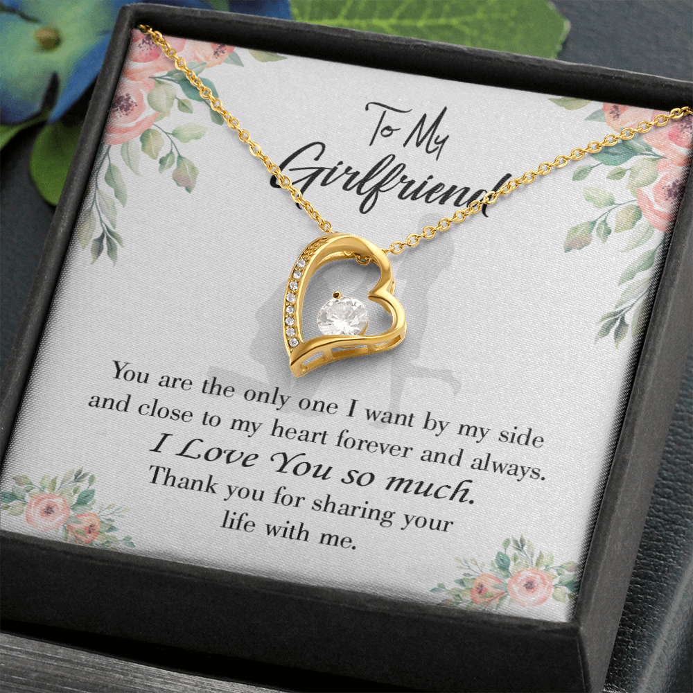 To My Girlfriend By My Side Forever Necklace w Message Card-Express Your Love Gifts