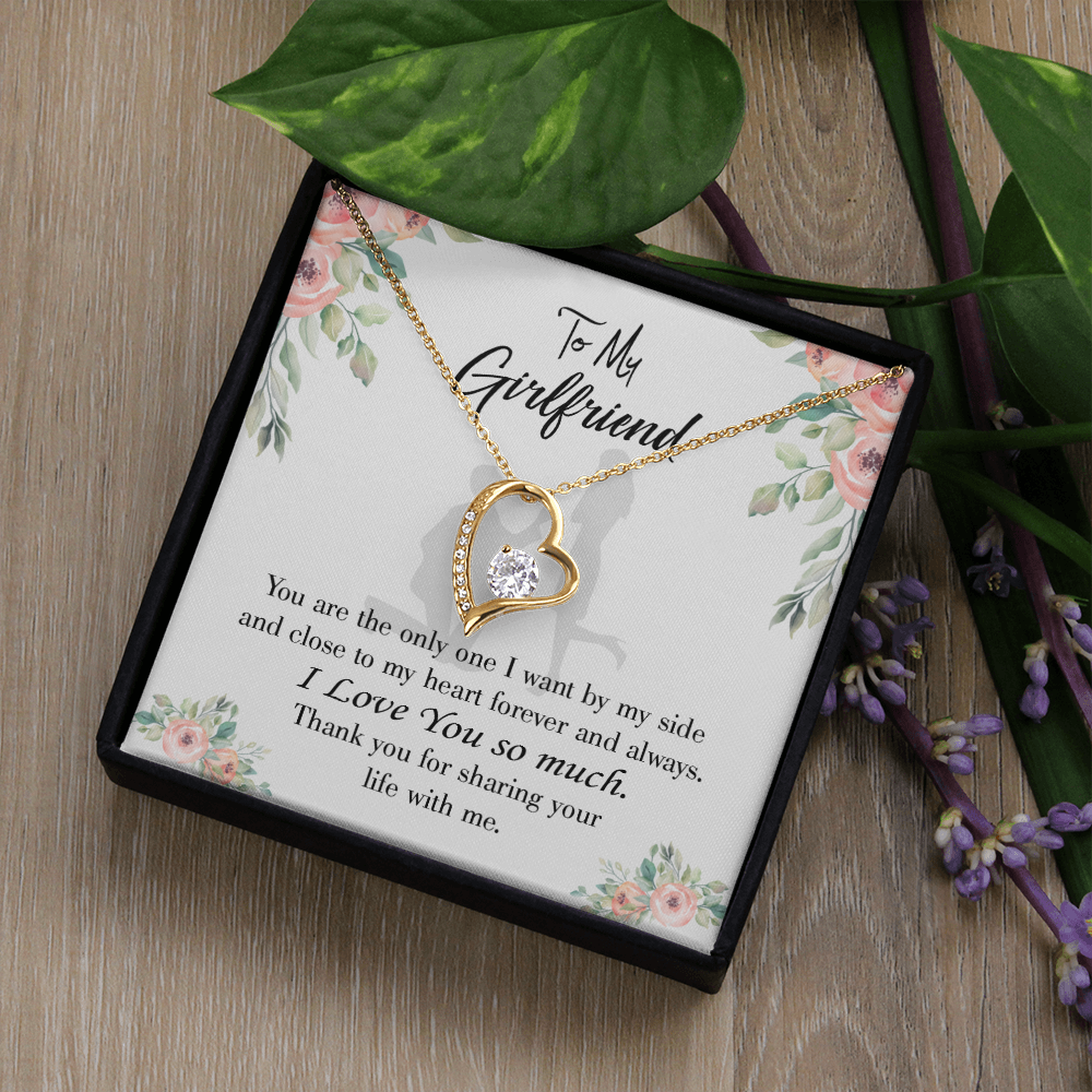 To My Girlfriend By My Side Forever Necklace w Message Card-Express Your Love Gifts