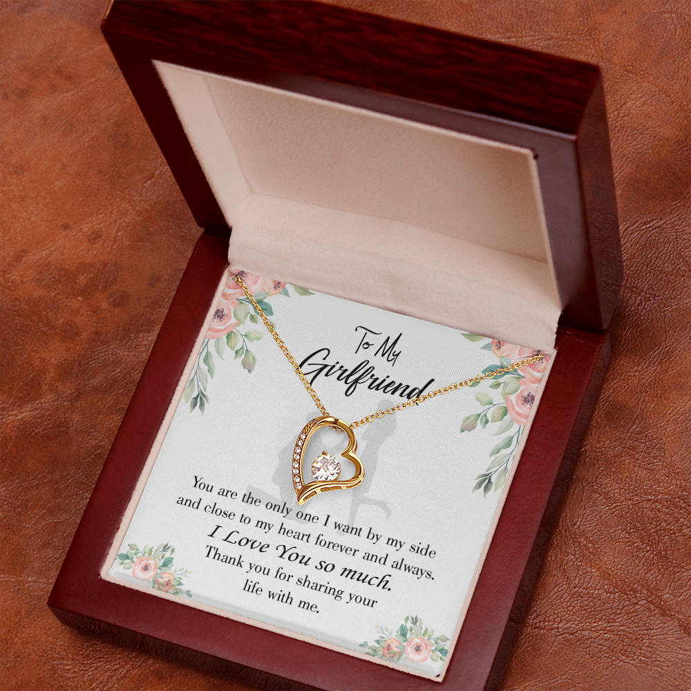 To My Girlfriend By My Side Forever Necklace w Message Card-Express Your Love Gifts