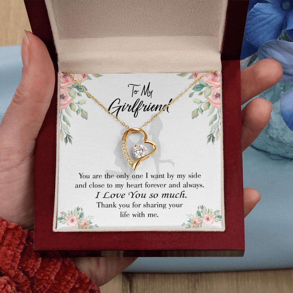 To My Girlfriend By My Side Forever Necklace w Message Card-Express Your Love Gifts