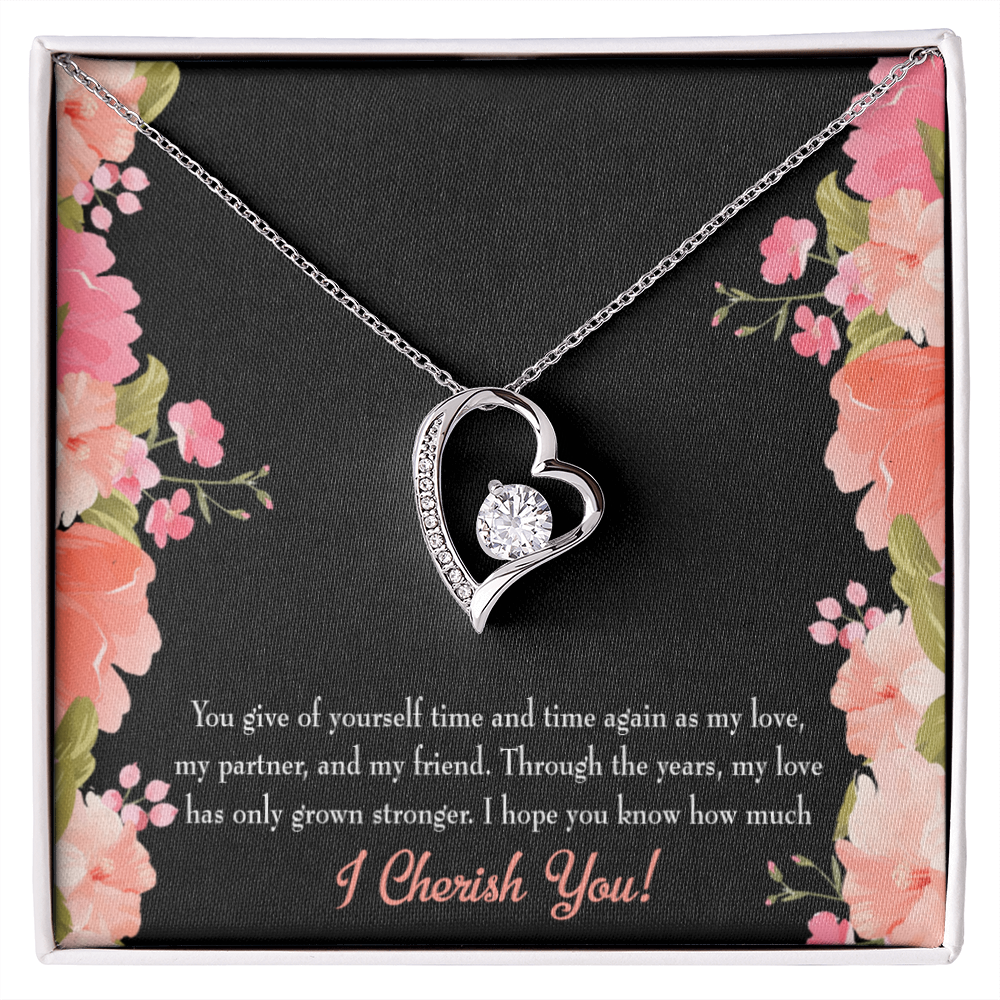 To My Girlfriend Cherish You Forever Necklace w Message Card-Express Your Love Gifts