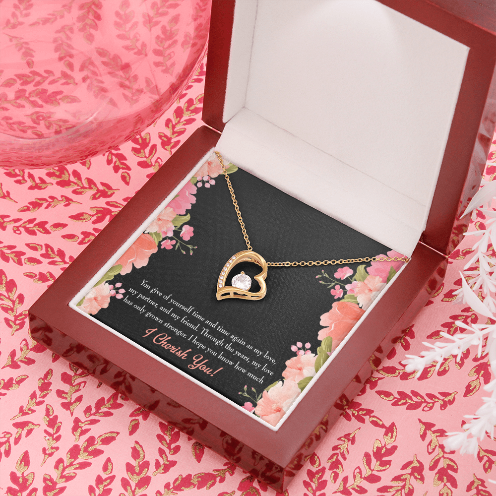 To My Girlfriend Cherish You Forever Necklace w Message Card-Express Your Love Gifts