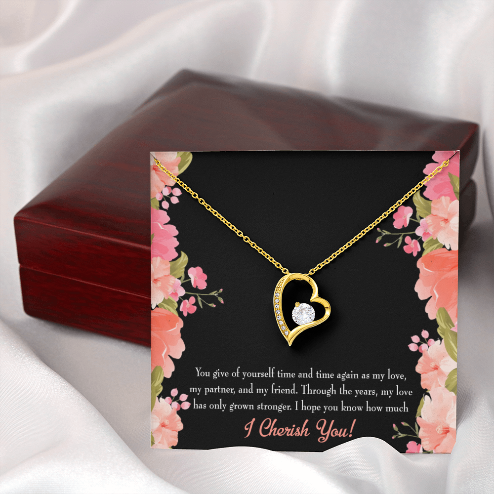 To My Girlfriend Cherish You Forever Necklace w Message Card-Express Your Love Gifts