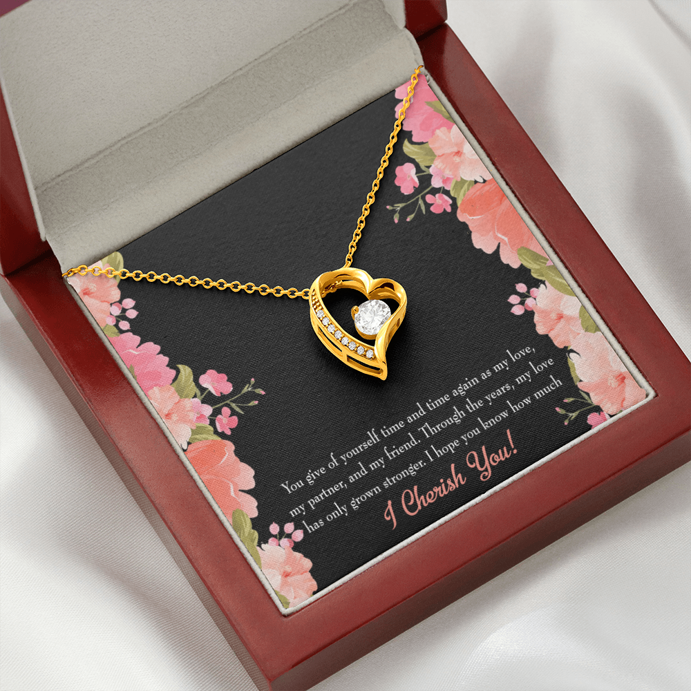 To My Girlfriend Cherish You Forever Necklace w Message Card-Express Your Love Gifts