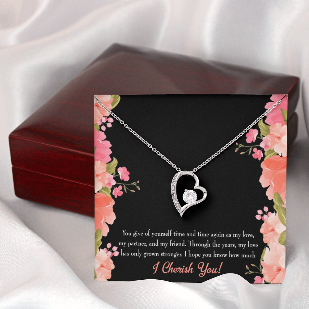 To My Girlfriend Cherish You Forever Necklace w Message Card-Express Your Love Gifts