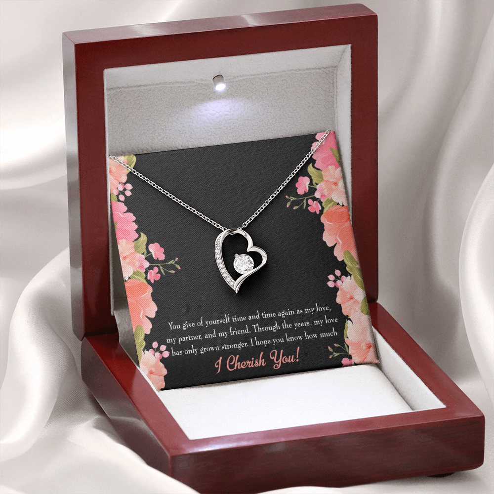 To My Girlfriend Cherish You Forever Necklace w Message Card-Express Your Love Gifts