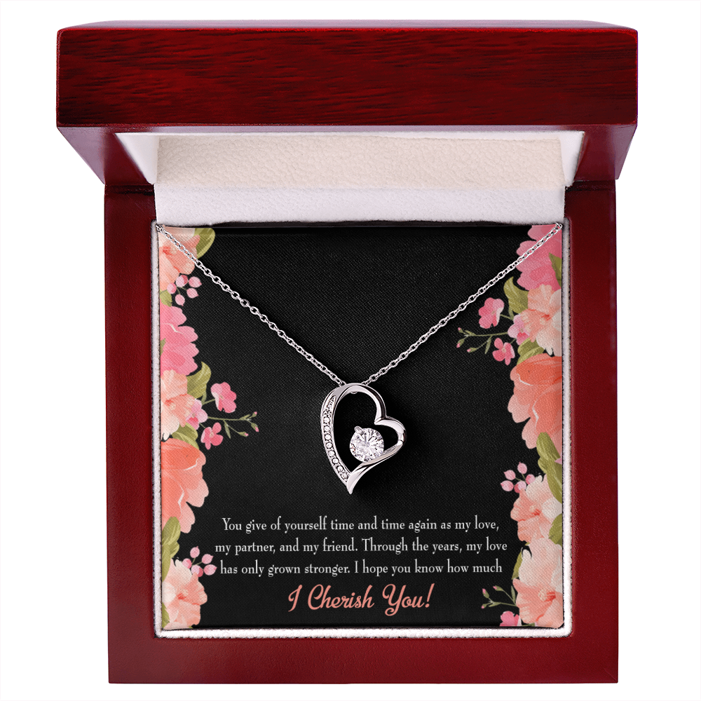 To My Girlfriend Cherish You Forever Necklace w Message Card-Express Your Love Gifts