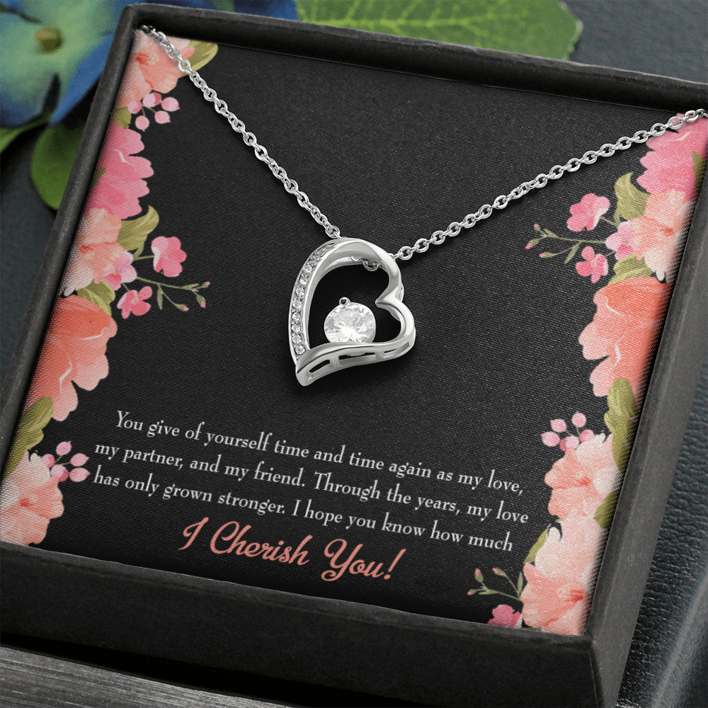 To My Girlfriend Cherish You Forever Necklace w Message Card-Express Your Love Gifts