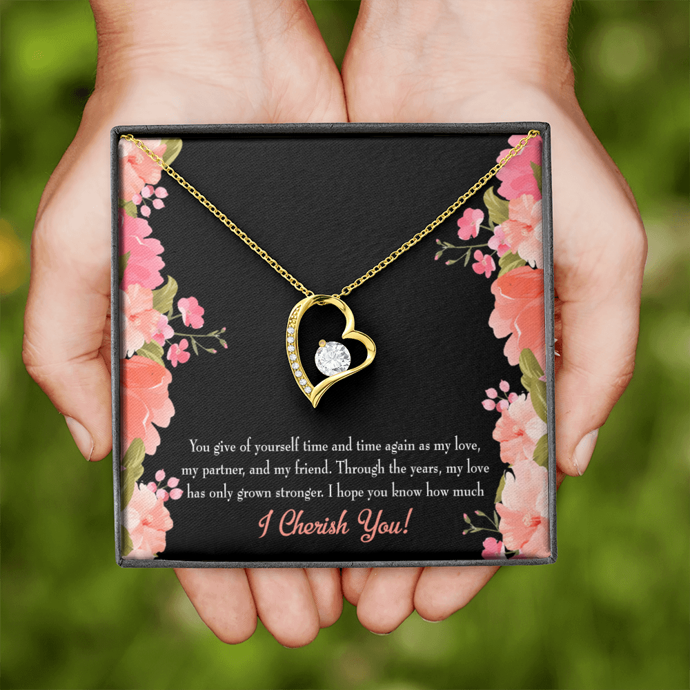 To My Girlfriend Cherish You Forever Necklace w Message Card-Express Your Love Gifts